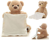 Ursuleț Interactiv de Pluș Cucu-Bau – Peek a Boo, cu Muzică și Mișcare, 30 cm