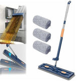 Mop plat cu stoarcere, galeata pliabila cadou + 3 rezerve