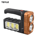 Lanternă LED COB Reîncărcabilă, Încărcare Solară și USB