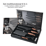 Set Cutite de Bucatarie LUDORA®, 6 Piese, 4 Cutite de Bucatarie, 1 Foarfeca, Material Otel Inoxidabil