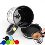 Pachet 1+1! Cana Cu Amestecare Automata 350ml | Self Stirring Mug | Capac Inclus | Inox Si Plastic | Negru