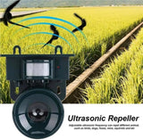 Repeller cu ultrasunete pentru alungarea animalelor, cu panou solar si senzor de miscare