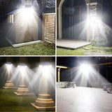Set 3 x Lampa Solara pentru Exterior cu Senzor de miscare, 74 LED-uri, Baterie 2400 mAh, 3 Surse de iluminare + 2 x Lampa 100 LED CADOU!
