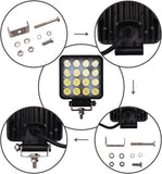 Set 3+1 CADOU! Proiectoare LED auto offroad 48W, 16 LED, 12V-24V