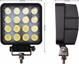 Set 3+1 CADOU! Proiectoare LED auto offroad 48W, 16 LED, 12V-24V