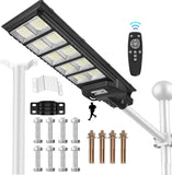 Lampa Solara Jortan 400W/300W/200W - Stradala cu Senzor de Lumina, Telecomanda si Picior Metalic