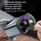 Încărcător auto rapid cu lumină ambientală înstelată, pad aromat și difuzor cu aburi, Bluetooth MP3 player, cablu de date retractabil