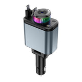 Încărcător auto rapid cu lumină ambientală înstelată, pad aromat și difuzor cu aburi, Bluetooth MP3 player, cablu de date retractabil