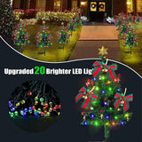 Set de 2 Lampa solara pentru gradina, LED, forma de brad, waterproof, cu tarus, 68cm inaltime, multicolor