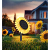 Set 2 Lămpi Solare Floarea-Soarelui pentru Grădină, Montaj 2 în 1, IP67, Lumină Alb Cald