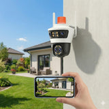 Camera de Supraveghere Jortan 7 Wifi, 12 Megapixeli, Rezolutie 4K, Night Color, Smart Tracking, Alarma + Card 32GB Inclus