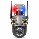 Cameră WiFi 12MP JORTAN, Quad Lens, Rotire 355°, Urmărire Automată, Alarmă cu Lumini, Vedere Nocturnă Color, IP66