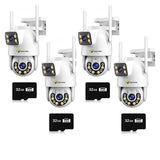 Set 4 Camere Supraveghere Wi-Fi/LAN Jortan 9697QJ, 6MP , PTZ, Color Noaptea, 4x Carduri microSD 32GB Incluse