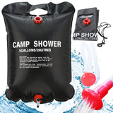 Dus Portabil cu Incalzire Solara, 20L, pentru Camping, Maner Agatare