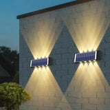 SET 3+1! LAMPI SOLARE BIDIRECTIONALE CU LUMINA SUS - JOS , 8 LED LUMINA ALB CALD SI RECE