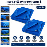 Prelata impermeabila cu inele, tratata UV, rezistentă la apa 1+1 Gratis 2x3 m