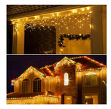 1+1 CADOU Instalatie de Craciun tip franjuri 12 metri, 8 jocuri de lumini