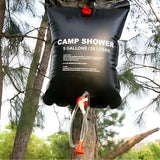 Dus Portabil cu Incalzire Solara, 20L, pentru Camping, Maner Agatare
