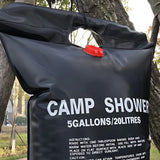 Dus Portabil cu Incalzire Solara, 20L, pentru Camping, Maner Agatare