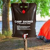 Dus Portabil cu Incalzire Solara, 20L, pentru Camping, Maner Agatare