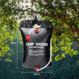 Dus Portabil cu Incalzire Solara, 20L, pentru Camping, Maner Agatare