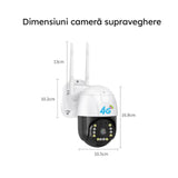 Camera de Supraveghere Exterior cu SIM 4G+Ethernet, Rotativa, Senzor de miscare, 3MP, HD + Card CADOU