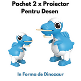 Pachet 2 x Proiector Pentru Desen in Forma de Dinozaur Albastru