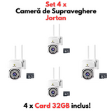 Set 4 x Camera de Supraveghere Jortan, JT-8161QJ, Full Color, Smart & Wifi IP Camera + 4 x Card 32GB INCLUS!