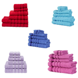 Set 6 prosoape din bumbac pakistanez pieptanat - diverse culori