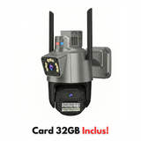 Camera de Supraveghere Dubla Wifi Jortan 9687PRO, 6 Megapixeli, Alarma, Smart Tracking, Night Color + Card 32GB Inclus