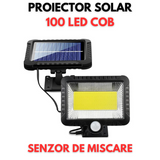 Super-oferta! Proiector solar 100 LED COB senzor de lumina si miscare (Waterproof IP65)