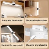 Lampa LED cu senzor de lumina si miscare, suport magnetic, 3 timpuri de lumina, calda, rece si neutra, fara fir, portabila, acumulator 1200 mAh cu reincarcare prin USB, pentru bucatarie, hol, dressing, garaj