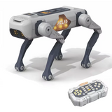 Catel robot inteligent RC, control telecomanda, aplicatie si comenzi vocale, functii AI, dans, lumini LED, gri