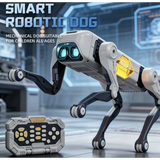 Catel robot inteligent RC, control telecomanda, aplicatie si comenzi vocale, functii AI, dans, lumini LED, gri
