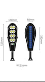 Set 2 x Lampă stradală solară Jortan COB 400W cu senzor de mișcare, colector solar încorporat și telecomandă