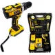 Masina de gaurit si insurubat cu Percutie, Mandrina 6D Metalica 10mm, 30 Accesorii, 2 Acumulatori 48V 1500 mAh Li-Ion Inclusi, 23+1 Trepte Torsiune, 45 Nm, 2 Trepte 500/1500 RPM, Pexor negru-galben
