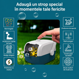 Aparat baloane de sapun automat, portabil, alb-albastru, 19x13x15cm