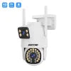 Camera de Supraveghere Dubla Jortan 5K Ultra HD 6MP, 2 Lentile Vedere color noaptea, Rotire 360°, Procesor AI, inteligenta de urmarire, IP66