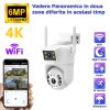 Camera de supraveghere Dubla WIFI, Cu 2 camere video Fixa si Mobila, Ultra HD 4K, 6MP, exterior/Interior 10X zoom, 2 lentile, vedere color noaptea, senzor inteligent de miscare