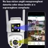 Camera de supraveghere Dubla WIFI, Cu 2 camere video Fixa si Mobila, Ultra HD 4K, 6MP, exterior/Interior 10X zoom, 2 lentile, vedere color noaptea, senzor inteligent de miscare