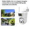 Camera de supraveghere Dubla WIFI, Cu 2 camere video Fixa si Mobila, Ultra HD 4K, 6MP, exterior/Interior 10X zoom, 2 lentile, vedere color noaptea, senzor inteligent de miscare