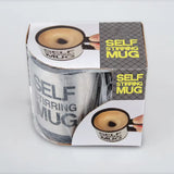 Pachet 1+1! Cana Cu Amestecare Automata 350ml | Self Stirring Mug | Capac Inclus | Inox Si Plastic | Negru
