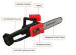 Drujba Motofierastrau Dasgut cu lant 10 inch, 25,4 cm, cu 1Lama, 1Lant si 2Acumulator, Lithium, 48V, 1000 W, 20000rpm