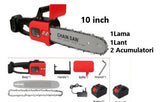 Drujba Motofierastrau Dasgut cu lant 10 inch, 25,4 cm, cu 1Lama, 1Lant si 2Acumulator, Lithium, 48V, 1000 W, 20000rpm