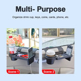 Suport auto universal 2 in 1 si organizator pentru bauturi si telefon, cu montare pe geamul usii