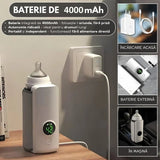 Încălzitor portabil pentru biberoane, Afișaj digital, 6 niveluri de temperatură, Baterie de 5000 mAh, Reîncărcabil