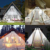 Set 4 lampi solare triple , pentru exterior, cu senzor de miscare, rezistente la apa