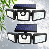 Set 4 lampi solare triple , pentru exterior, cu senzor de miscare, rezistente la apa