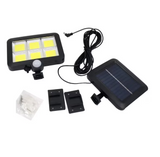 Set 4 lampi cu panou solar, 6 COB, 250 W, cu senzor de miscare, suport si telecomanda