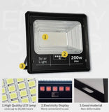 Proiector LED Jortan cu panou solar 200w si telecomanda, IP66